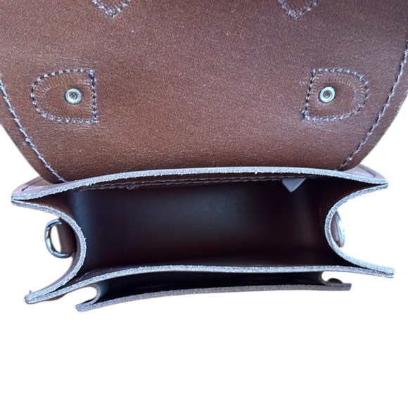 New Zatchels Handmade Leather Micro Satchel Crossbody Shoulder Bag Chestnut Tan - Picture 9 of 13
